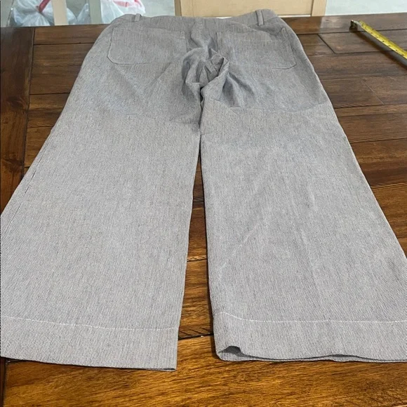 J Crew High rise patch pockets wide leg blue white striped trousers pants sz 28P - Picture 13 of 16